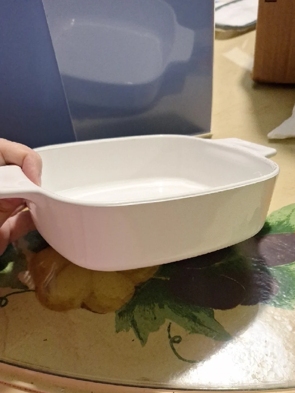 Corningware White Square Ceramic Casserole with Side Handles